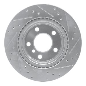 BMW 220i Brake Rotor (1) - Rear Left - R1 Concepts - Drilled & Slotted - Silver - `06-`21